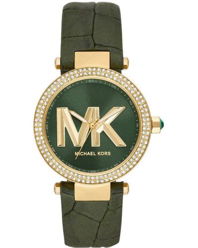 michael kors green flash watch|Michael Kors green tone.